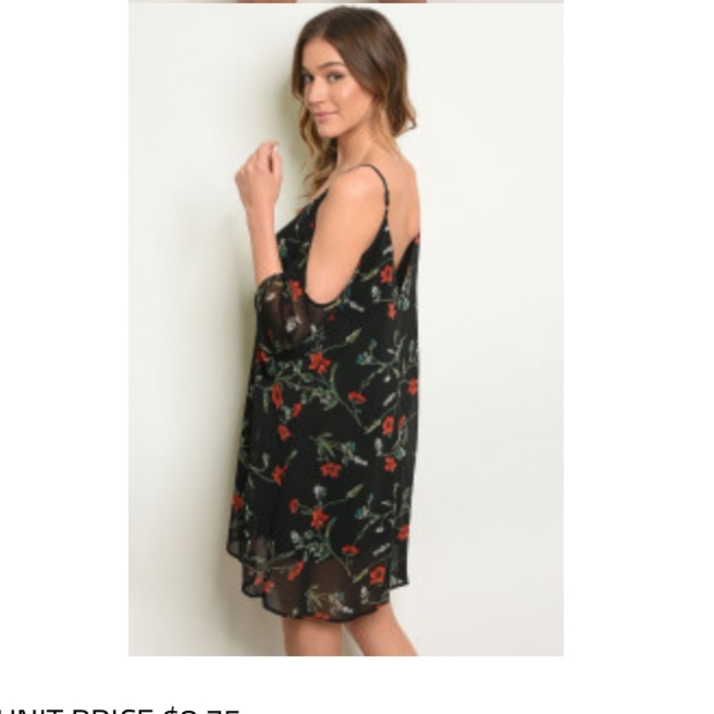 🎉HP🎉Floral Black Dress - Picture 4 of 5